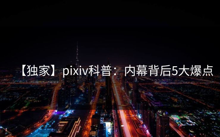 【独家】pixiv科普：内幕背后5大爆点