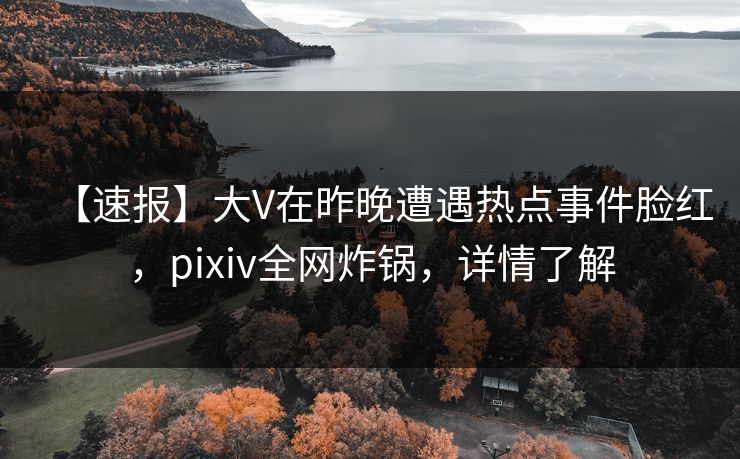 【速报】大V在昨晚遭遇热点事件脸红，pixiv全网炸锅，详情了解