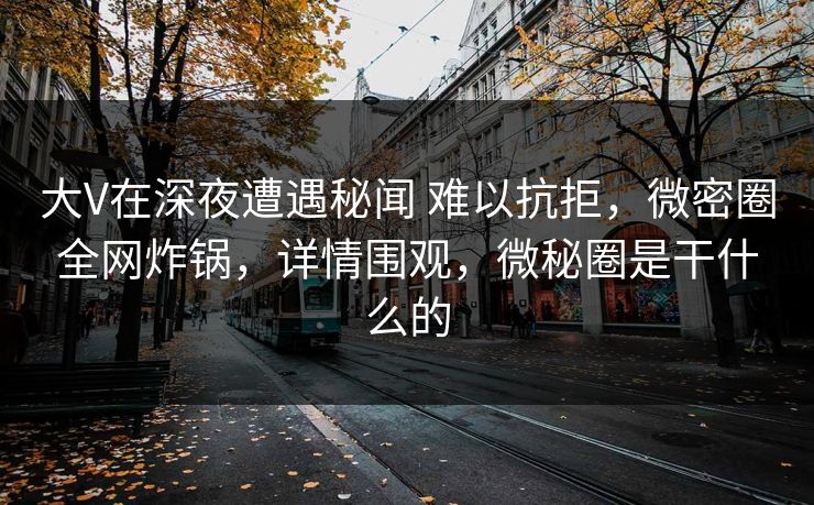 大V在深夜遭遇秘闻 难以抗拒，微密圈全网炸锅，详情围观，微秘圈是干什么的